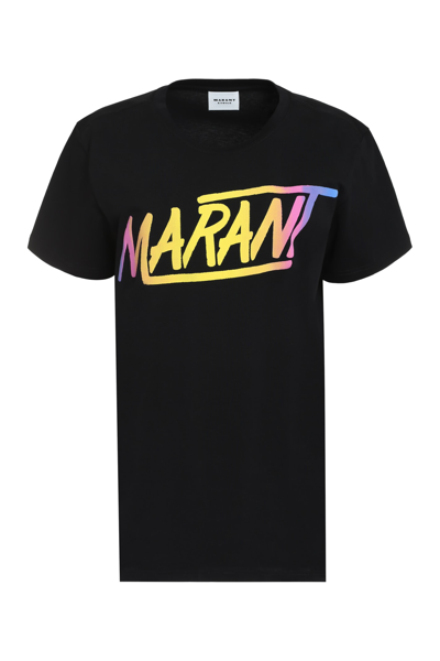 Marant Etoile Logo-print Crew-neck T-shirt In Black