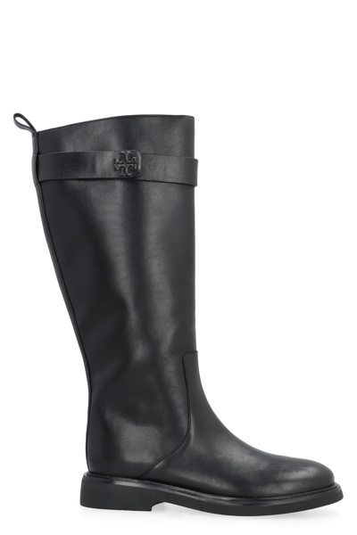 Tory Burch Leather Boots In Black