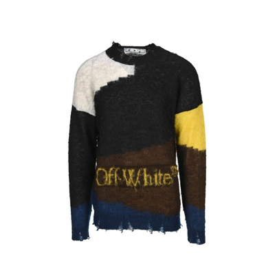 Off-white Wool Jumper In Black