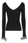 Giuseppe Di Morabito Braided-cuffs Ribbed-knit Top In Black
