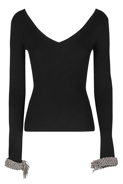 GIUSEPPE DI MORABITO KNIT TOP WITH CRYSTAL