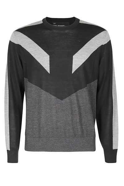 Neil Barrett Modernist Wool Light Sweater In Blacks