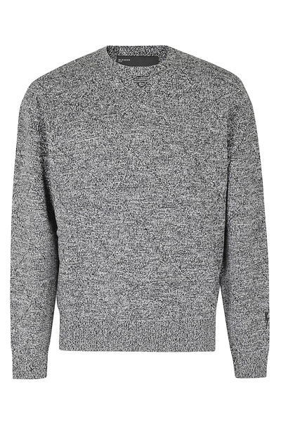 Neil Barrett Triangle Neck Detail Sweater In Black White