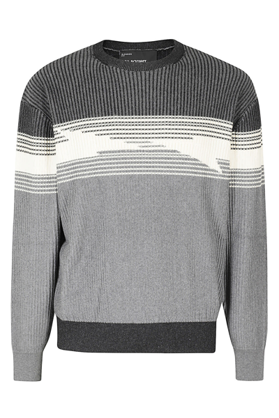 Neil Barrett Sweater In Blk Grey Ivo