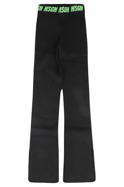 Msgm Kids' Knitted Pants In Black