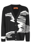 Missoni Space-dyed Wool Cardigan In Blk Wht Space Dyed