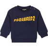 DSQUARED2 BLUE SWEATSHIRT FOR BABY BOY WITH LOGO