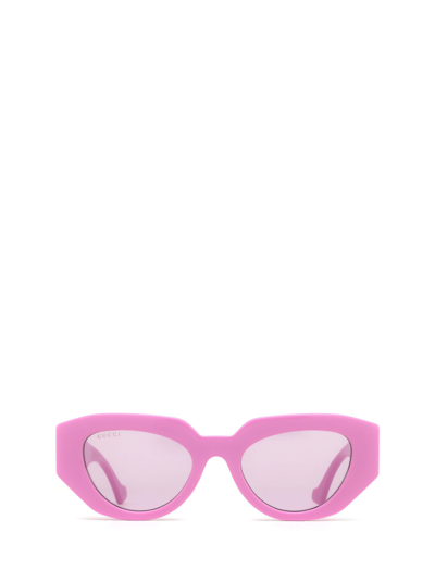Gucci Geometric Acetate Butterfly Sunglasses In Pink