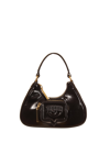 Chiara Ferragni Vicky Eyelike-embossed Patent Shoulder Bag In Black