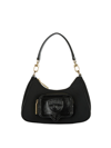 Chiara Ferragni Vicky Eyelike-embossed Patent Shoulder Bag In Black