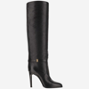 Saint Laurent Diane 100 Grained Leather Knee-high Boots In Black