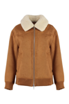 Stand Studio Lillee Eco-shearling Bomber Jacket In Brown