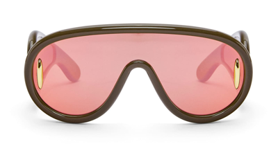 Loewe Shield Frame Sunglasses In Green