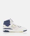 New Balance High-top Sneakers With Contrast Panels And Perforated Toe Box In White