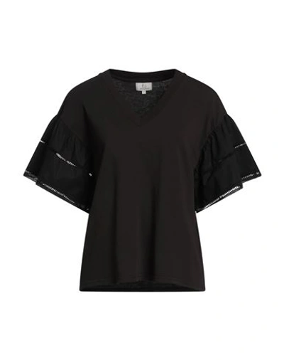 Woolrich Lakeside T-shirt Woman T-shirt Black Size S Cotton