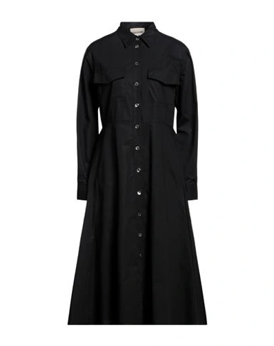 Semicouture Woman Midi Dress Black Size 10 Cotton