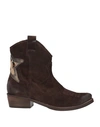 1725.A 1725.A WOMAN ANKLE BOOTS DARK BROWN SIZE 8 LEATHER