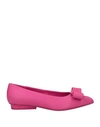 Ferragamo Woman Ballet Flats Fuchsia Size 7 Lambskin In Pink