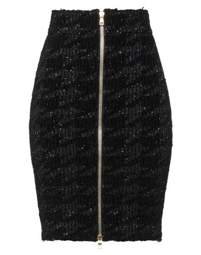 Balmain Woman Mini Skirt Black Size 8 Viscose, Polyamide, Polyester
