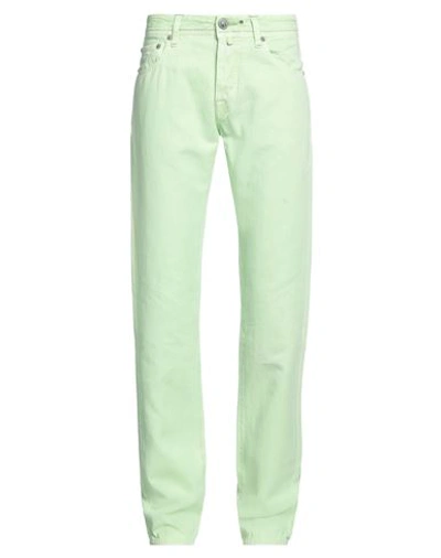 Jacob Cohёn Man Pants Light Green Size 31 Cotton, Linen In Green