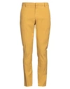 Dondup Man Pants Ocher Size 30 Cotton, Lyocell, Elastane In Yellow