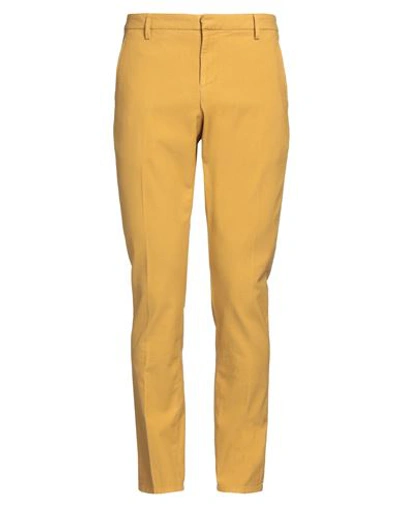 Dondup Man Pants Ocher Size 30 Cotton, Lyocell, Elastane In Yellow