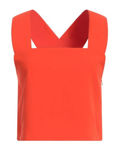 Hanita Woman Top Orange Size L Polyester, Elastane