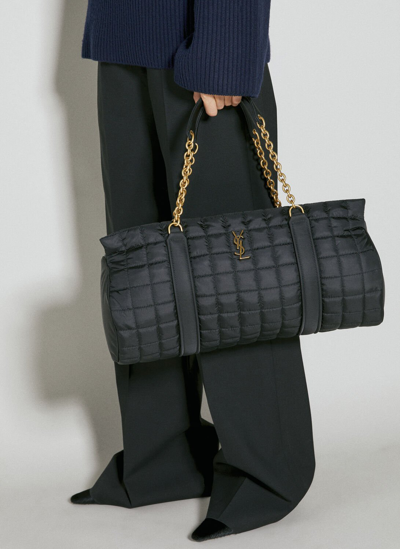 Saint Laurent Gloria Quilted Shoulder Bag In Black