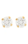 Sterling Forever Cz Stud Earrings In Gold