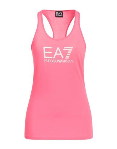 Ea7 Woman Tank Top Fuchsia Size Xs Polyester, Elastane In Pink