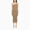 Alessandra Rich One Shoulder Dress Rhinestones In Metal