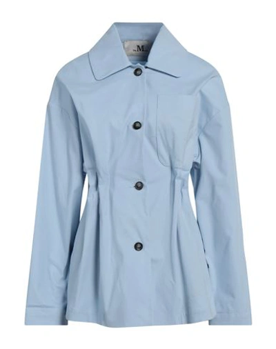 The M .. Woman Shirt Sky Blue Size S Cotton, Elastane