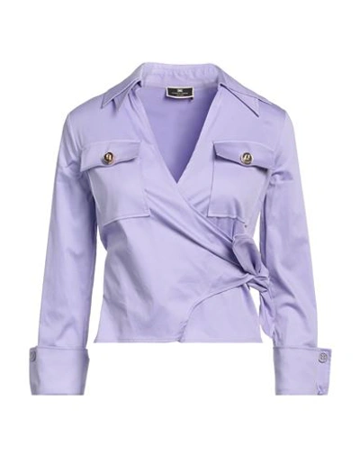 Elisabetta Franchi Woman Shirt Light Purple Size 2 Polyester, Elastane