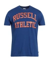 Russell Athletic Man T-shirt Bright Blue Size S Cotton