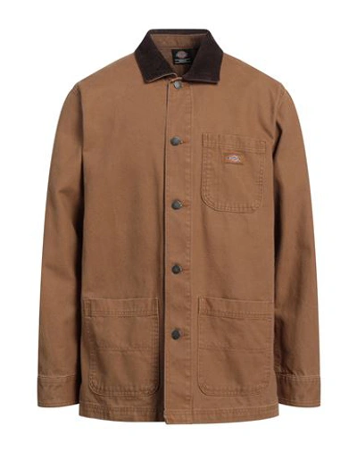 Dickies Man Jacket Camel Size M Cotton In Beige