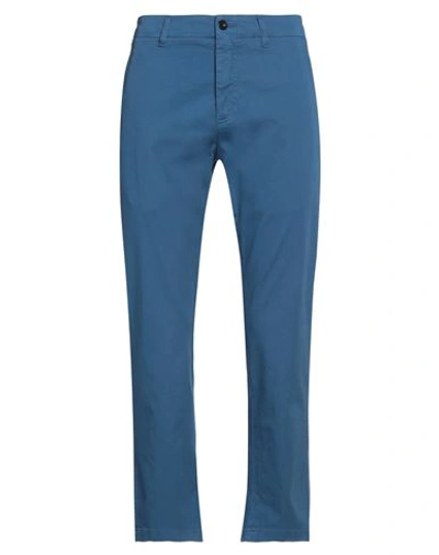 Department 5 Man Pants Blue Size 32 Cotton, Elastane