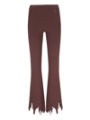 Jw Anderson J. W.anderson Ribbed Flared Pants With Laser-cut Detailing In Brown