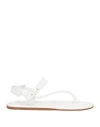 Emporio Armani Woman Toe Strap Sandals White Size 8.5 Soft Leather