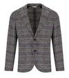 Manuel Ritz Grey Prince Of Wales Single Breasted Jacket In Gray