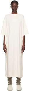 Essentials Off-white 3/4 Sleeve Midi Dress In Cloud Dancer