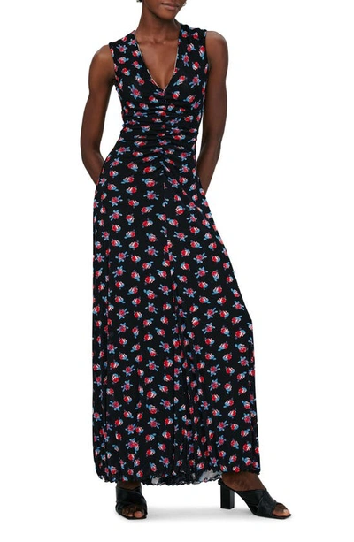 Diane Von Furstenberg Solveigh Reversible Maxi Dress In Brush Stroke/ Fortune Rose Dot