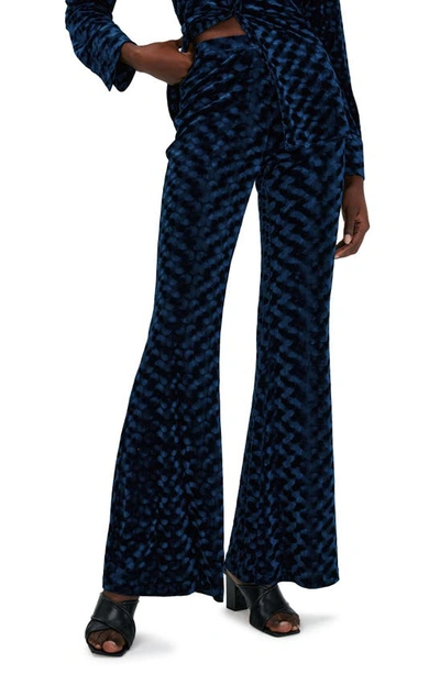 Diane Von Furstenberg Ruthette Velvet Flare Trousers In Blue