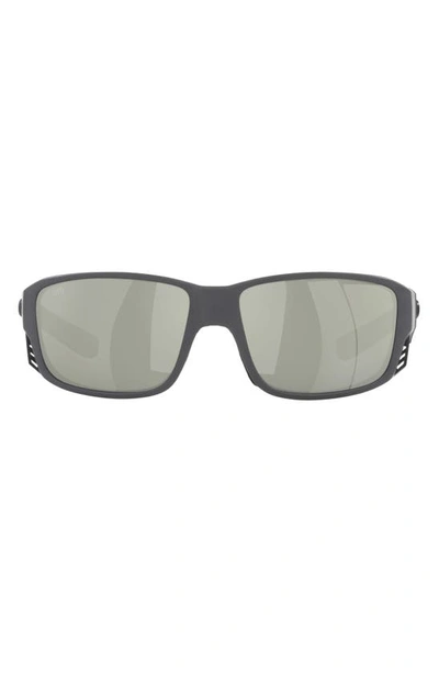 Costa Del Mar Pargo 60mm Mirrored Polarized Square Sunglasses In Silver Grey