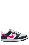 Nike Kids' Dunk Low Basketball Sneaker In Dark Obsidian/ Pink/ White