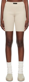 Essentials Taupe Patch Shorts In Silver Cloud