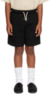 ESSENTIALS KIDS BLACK DRAWSTRING SHORTS