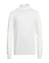 Vneck Man Turtleneck Ivory Size 46 Virgin Wool, Polyacrylic In White