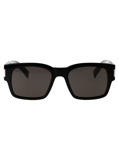 Saint Laurent Black Sl 617 Sunglasses In 001 Black Crystal Black