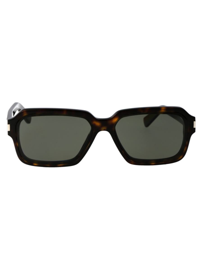 Saint Laurent Eyewear Sunglasses In 002 Havana Havana Grey