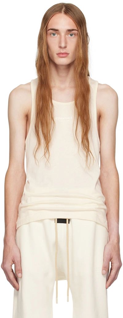 Essentials Off-white Bonded Tank Top In Cloud Dancer